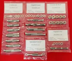 SUZUKI 1981-1983 RM125 Polished Stainless Steel Engine Bolt Kit Set