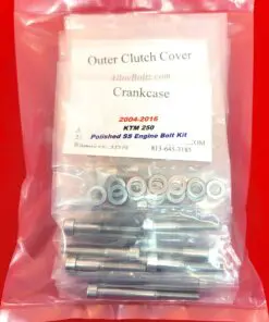 2004-2016 KTM 250 KTM250 Polished Stainless Steel Engine Bolt Kit Set - Image 4
