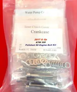 2017 & UP KTM 300 KTM300 Polished Stainless Steel Engine Bolt Kit Set - Image 4