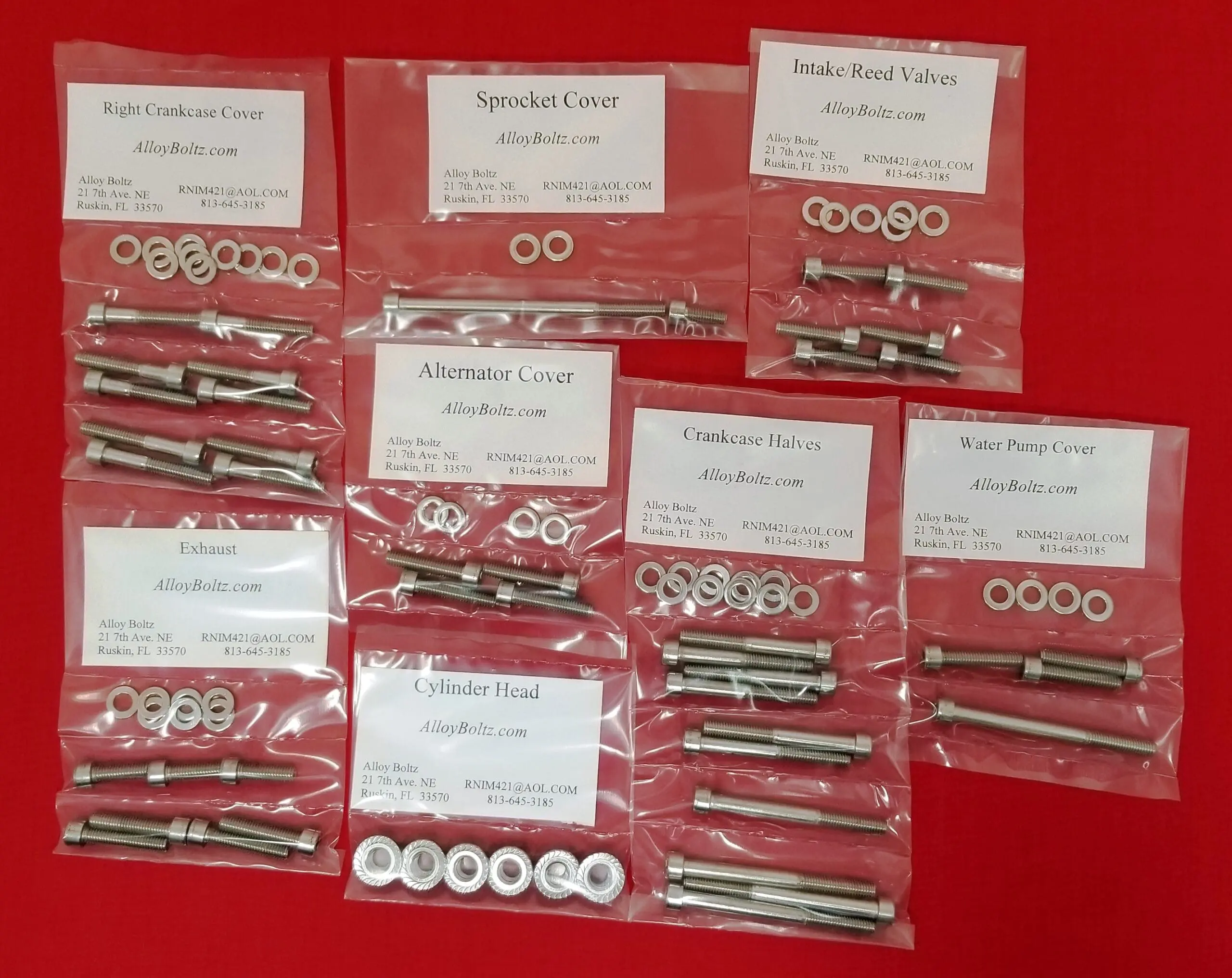 HONDA 1985 CR250R ELSINORE Polished Stainless Steel Engine Bolt Kit Set
