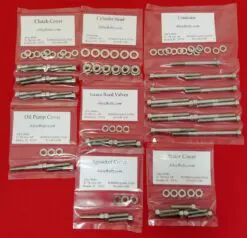 YAMAHA 1974-1976 DT250, 1974 DT360, 1975-1976 DT400 Polished Stainless Steel Engine Bolt Kit Set