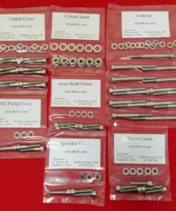 YAMAHA 1974-1976 DT250, 1974 DT360, 1975-1976 DT400 Polished Stainless Steel Engine Bolt Kit Set