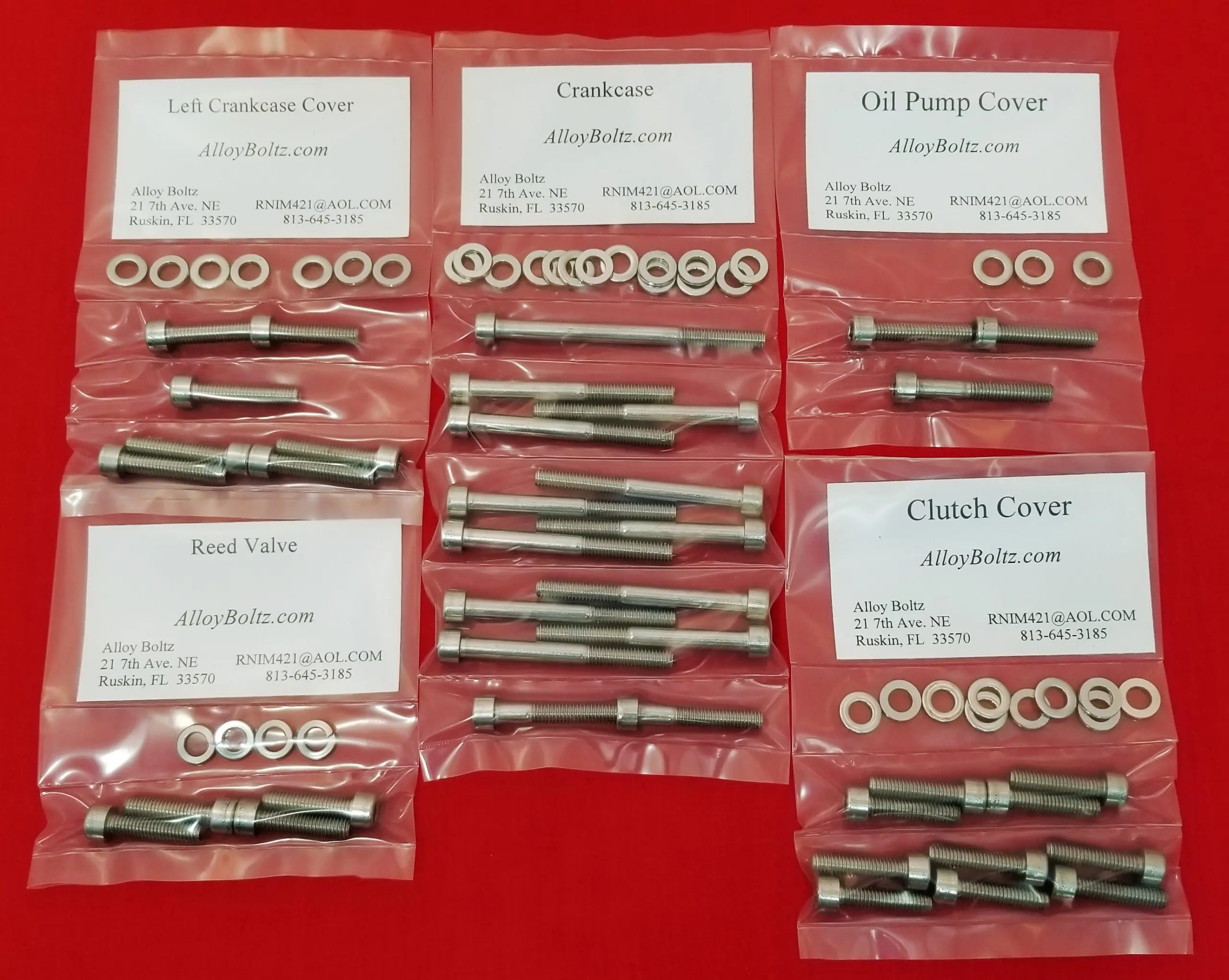 YAMAHA 1977-1979 DT250, 1977-1978 DT400 Polished Stainless Steel Engine Bolt Kit Set