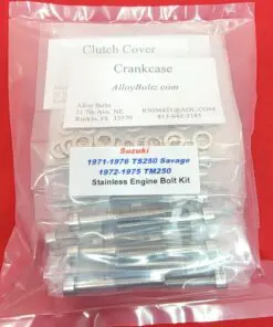 SUZUKI 1971-1976 TS250 SAVAGE TM250 CHAMPION Polished Stainless Steel Engine Bolt Kit Set - Image 5