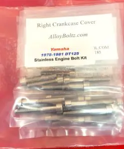 YAMAHA 1978-1981 DT125 Polished Stainless Steel Engine Bolt Kit Set - Image 4
