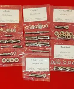 KAWASAKI 1989-2006 KDX200 KDX220R Polished Stainless Steel Engine Bolt Kit Set