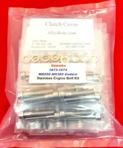 YAMAHA 1973-1974 MX250 MX360 Polished Stainless Steel Engine Bolt Kit Set - Image 5