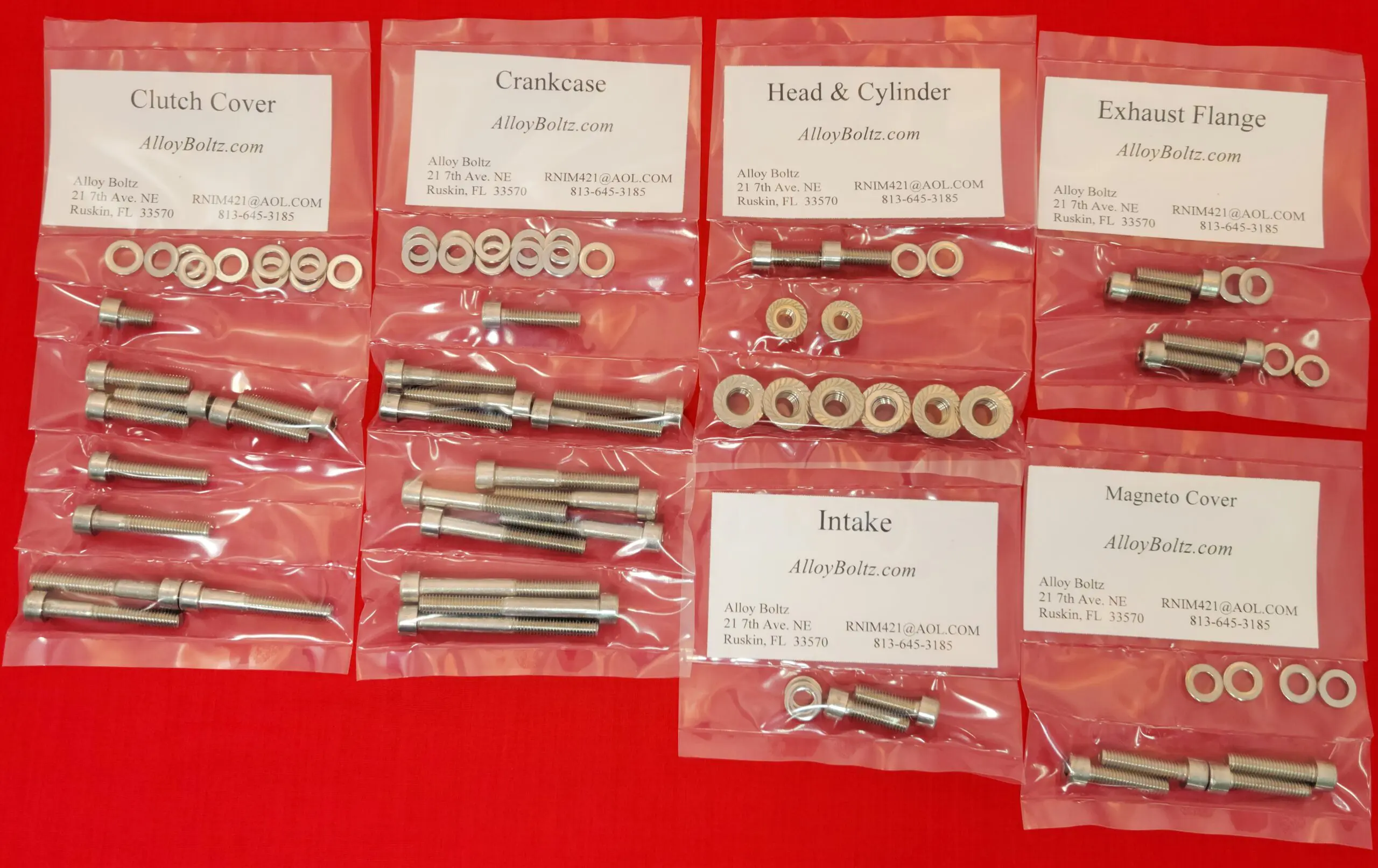 SUZUKI 1978-2000 DS80 Polished Stainless Steel Engine Bolt Kit Set