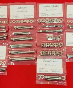 Suzuki 1983-1987 LT125, ALT125, LT185, ALT185 Polished Stainless Steel Engine Only Bolt Kit Set