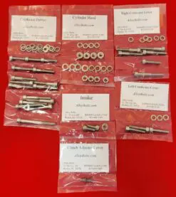 Harley Aermacchi Leggero M-50 M-65 Polished Stainless Steel Engine Bolt Screw Kit Set