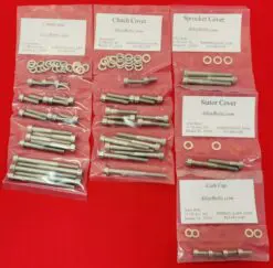 KAWASAKI 1970-1971 F5 1972-1975 F9 BIGHORN Polished Stainless Steel Engine Bolt Kit Set