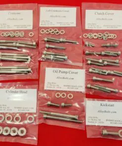 KAWASAKI 1976-2001 KD80 KD100 KE100 KM100 Polished Stainless Steel Engine Bolt Kit Set