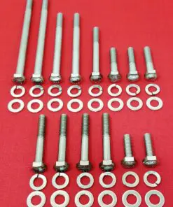 SBF Small Block Ford 260 289 302 351W Stainless Steel Driver Side Inlet Water Pump Timing Cover Hex Bolt Kit Set