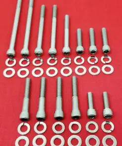 SBF Small Block Ford 260 289 302 351W Stainless Steel Driver Side Inlet Water Pump Timing Cover Allen Bolt Kit Set