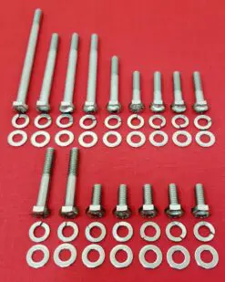 SBF Small Block Ford 260 289 302 351W Stainless Steel Passenger Side Inlet Water Pump Timing Cover Hex Bolt Kit Set