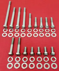 SBF Small Block Ford 260 289 302 351W Stainless Steel Passenger Side Inlet Water Pump Timing Cover Hex Bolt Kit Set