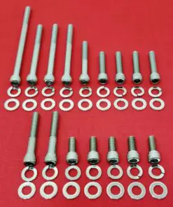 SBF Small Block Ford 260 289 302 351W Stainless Steel Passenger Side Inlet Water Pump Timing Cover Allen Bolt Kit Set
