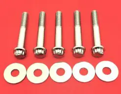 1991-98 Dyna with Spokes Show Polished Grade 8 ARP Stainless Rear Pulley Bolt Kit