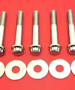 1991 & Up Sportster Polished ARP Stainless Rear Pulley Bolt Kit for Cast Rims