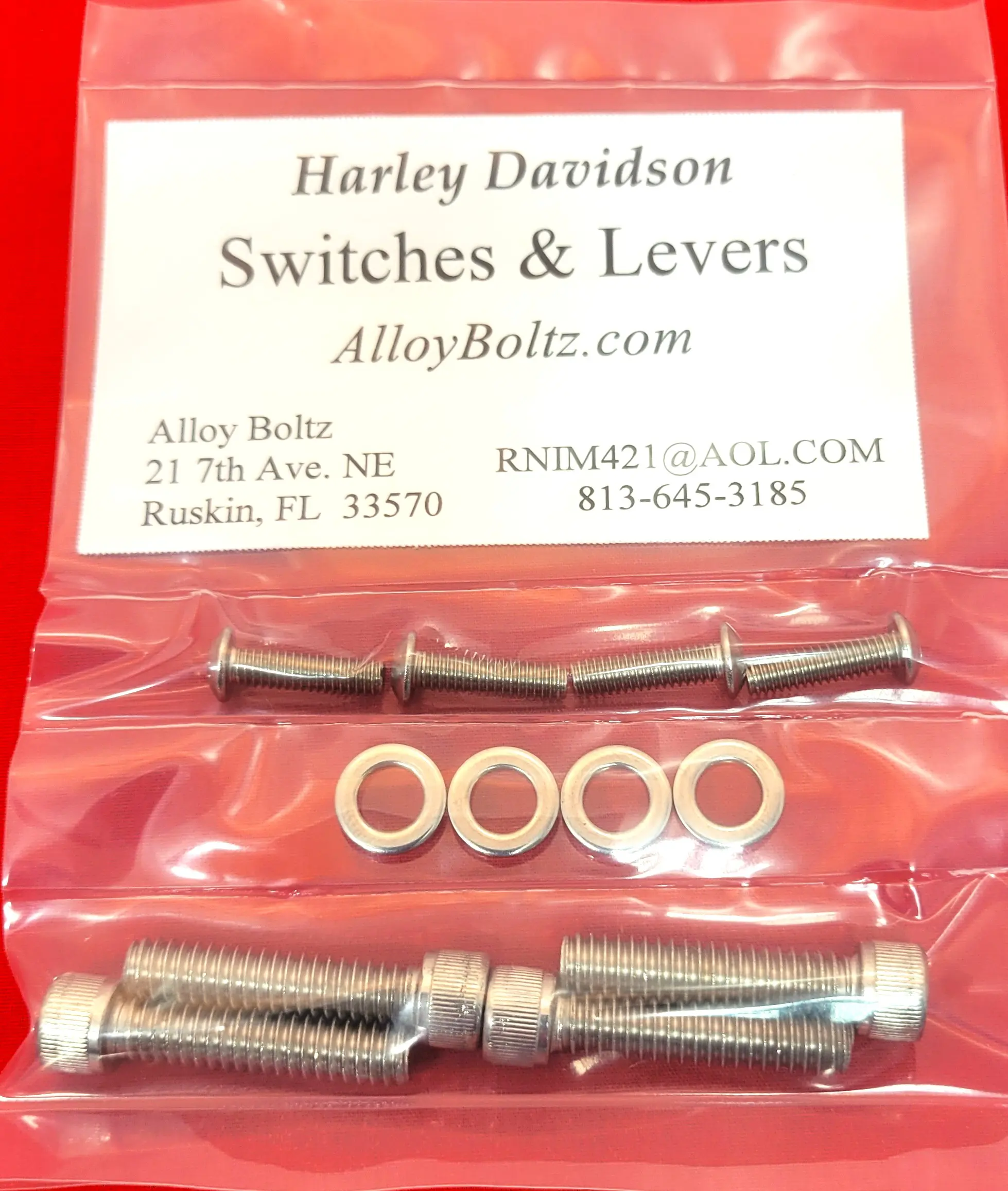 2014 & Up Polished Stainless Harley Switches & Control Levers Allen Bolt Kit - Image 2