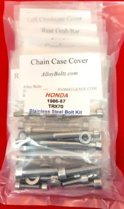 Alternative view of Honda 1986-87 TRX70 Polished Stainless Steel ATV Bolt Kit Set