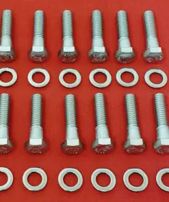 Chevy 283 305 327 350 400 LOG Exhaust Manifold Stainless Steel Hex Bolt Kit Set