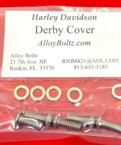 Alternative view of 1999-2005 Dyna Derby Cover Polished Stainless Steel Buttonhead Bolt Kit
