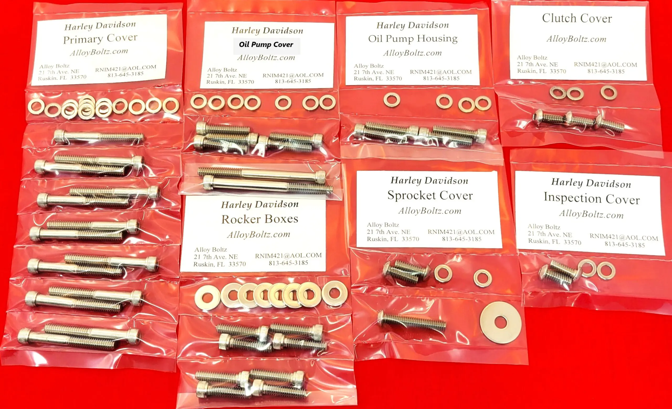 2008-2010 Buell XB9 XB12 Polished Stainless Steel Allen Bolt Engine Kit Set