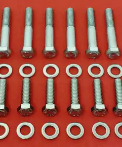 Small Block Ford SBF 351W Windsor Stock Exhaust Manifold Stainless Steel Hex Bolt Kit