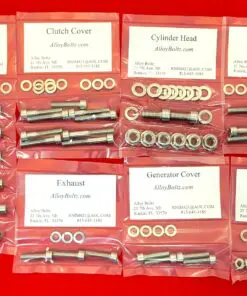 KAWASAKI 1974-1979 KX250 Polished Stainless Steel Engine Bolt Kit Set