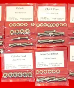 KAWASAKI 1983-1988 KDX200 Polished Stainless Steel Engine Bolt Kit Set