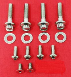 1982-1995 Polished Stainless Harley Switches & Control Levers ARP Bolt Kit