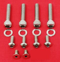 1982-1995 Show Polished Stainless Harley Switches & Control Levers Bolt Kit