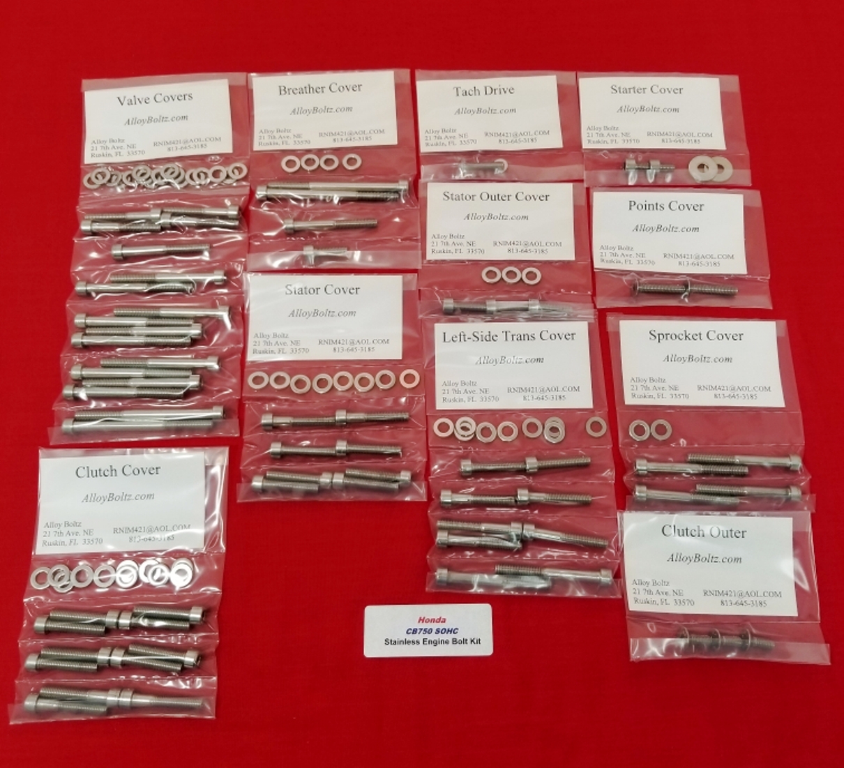 CamBox Stainless Allen Bolts Capscrews 65pc Honda CB750F/K 1975-8 Engine Covers