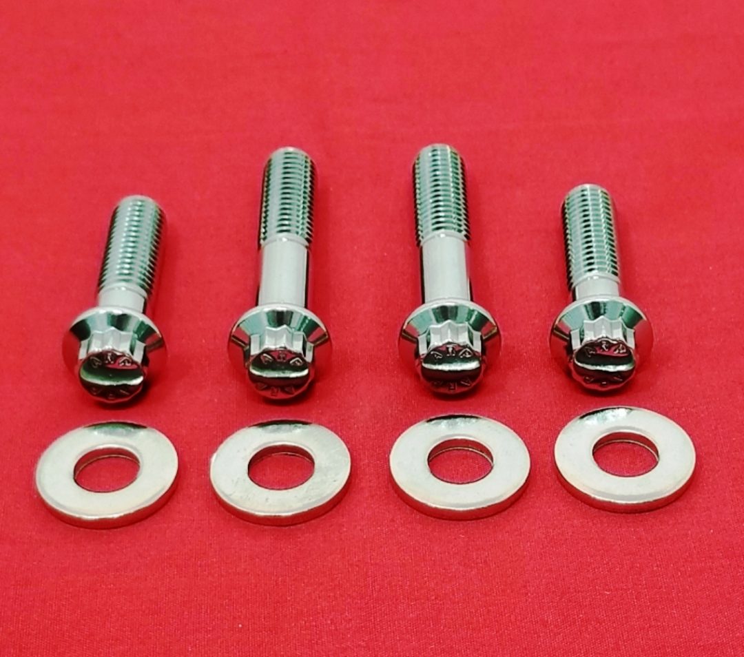 2006-2007 Dyna Polished 12Pt. Grade 8 ARP Stainless Rear Shock Bolt Kit ...