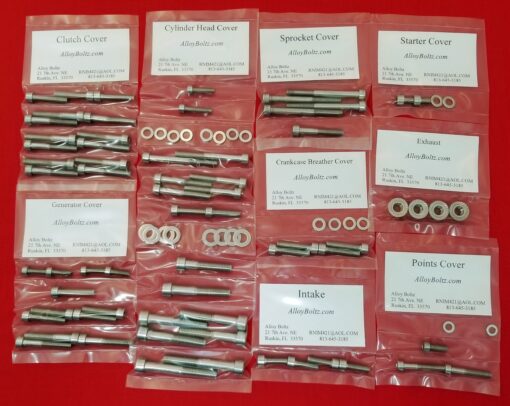YAMAHA XS250 XS360 XS400 POLISHED STAINLESS STEEL ENGINE BOLT KIT