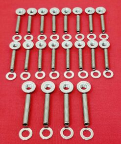FORD 351C 351M 400M BOSS CLEVELAND POLISHED STAINLESS OIL PAN STUD BOLT KIT SET