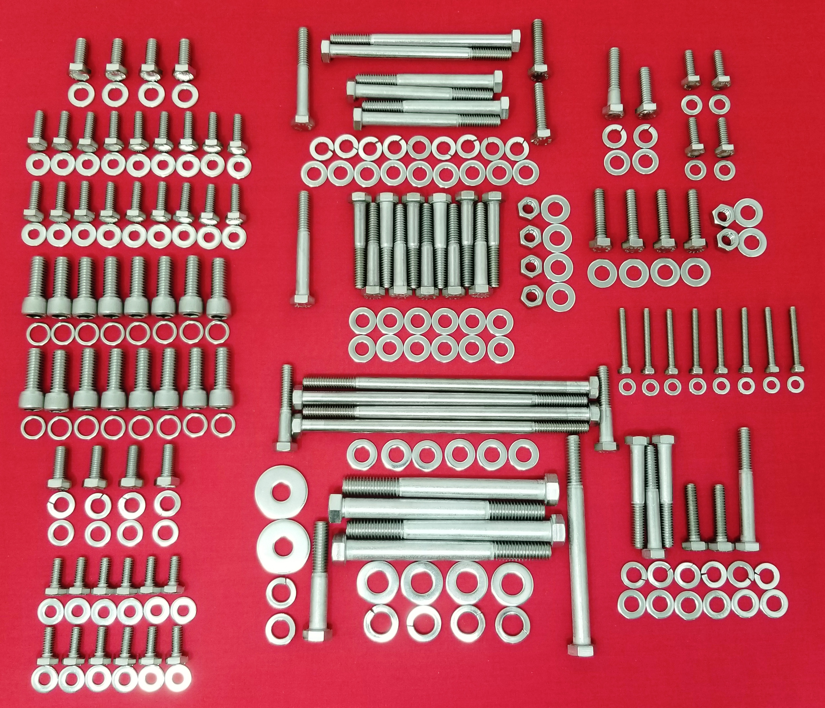 Ford 351W Stainless Steel Engine Bolt Kit - Complete Hex Bolt Set For SBF Engines With Driver Side Pump