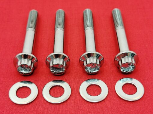 1999 & Up FLT-FLH Touring Ultra Road King Street Glide Polished 12 Pt. Grade 8 Stainless Rear Shock Bolt Kit