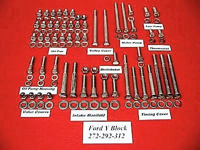 217 Pc Ford Y-Block Hex Head Engine Kit For Passenger Cars