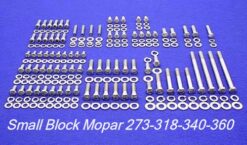 218 Pc SB Mopar Stainless Hex Bolt Kit