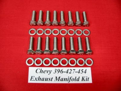 Big Block Chevy Exhaust Manifold Stainless Steel Hex Bolt Kit