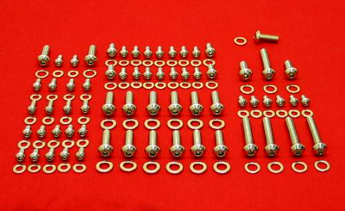 Small Block Chevy Polished Stainless Button Engine Kit