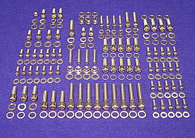 225 Pc Olds 260-455 Polished Stainless Allen Bolt Kit