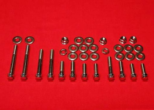 1991-1998 Dyna Show Polished Grade 8 Stainless Engine Mount Kit