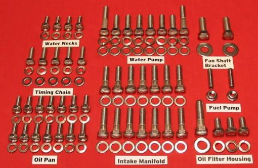 49-53 Ford Flathead Stainless Steel Hex Engine Bolt Kit