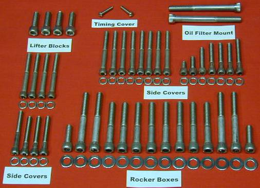 YAMAHA RD250 RD350 DS7 R5 POLISHED STAINLESS BOLT KIT