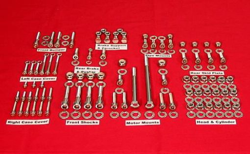 2008-14 KFX400 Polished Stainless ATV Engine Only Bolt Kit