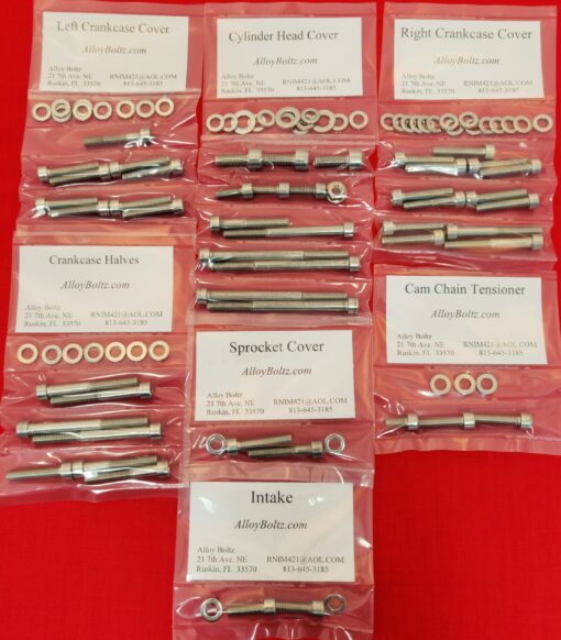 1986-1987 ATC200X ATV Polished Stainless Steel Engine Only Bolt Screw Kit