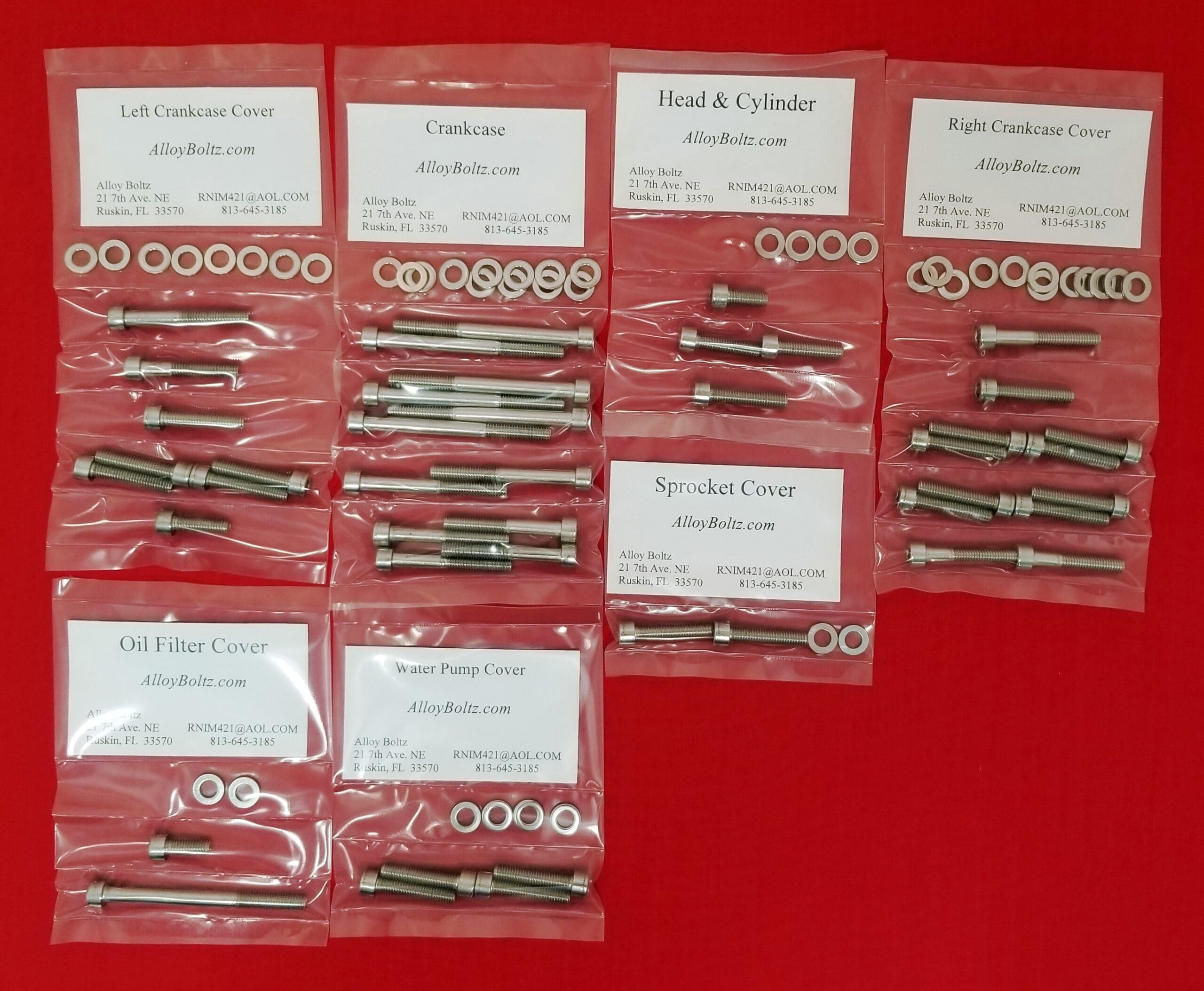 thumbnail image 2 of Polished Stainless Steel Engine Bolt Kit – Honda XR200 XR200R 1986-2002 2 of 5